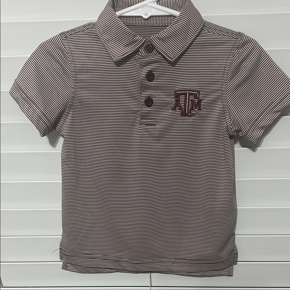 Texas A&M Striped Kids Polo Shirt